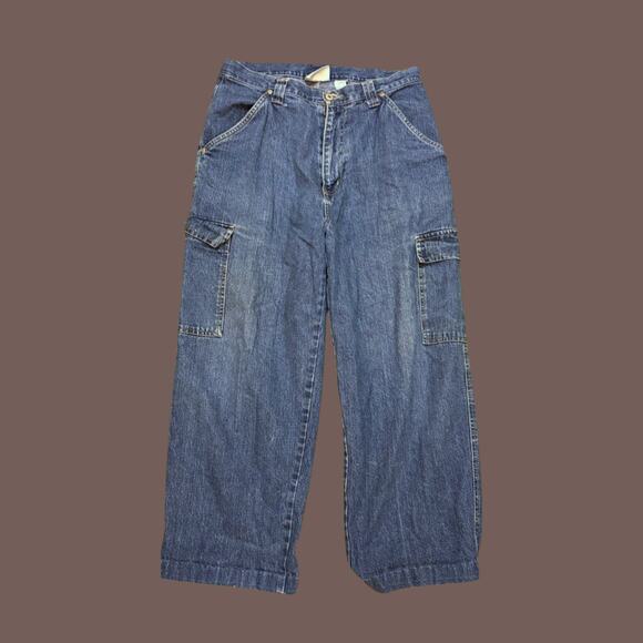 bill blass Denim - Bill Blass Cargo Jeans | Blue Denim | Size 12 | Vintage